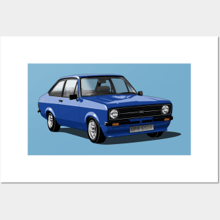 Ford Escort Mk 2 in royal blue Posters and Art